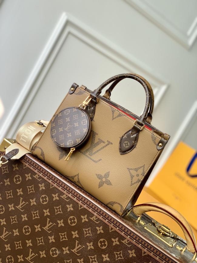 LV OnTheGo Monogram Rev 船帆织布手袋，时尚多功能设计