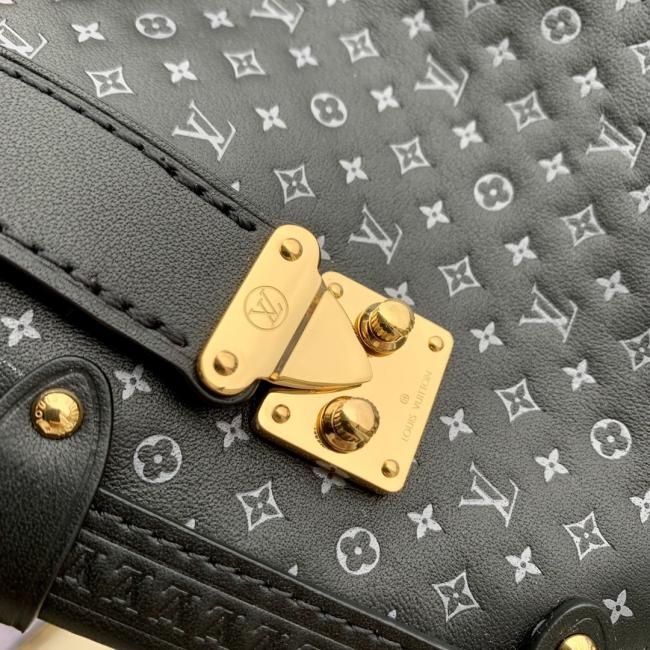 LV M46358 Side Trunk黑色全皮盒子包Nicolas Ghesquière新款