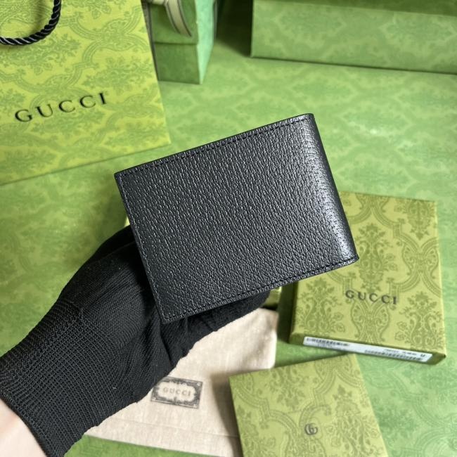 GUCCI 7085 饰马衔扣双折钱包，原厂绿盒包装