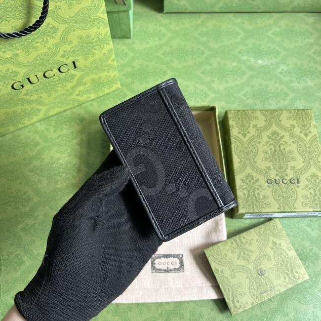 GUCCI 2023春夏系列超级双G卡片夹739511全黑设计