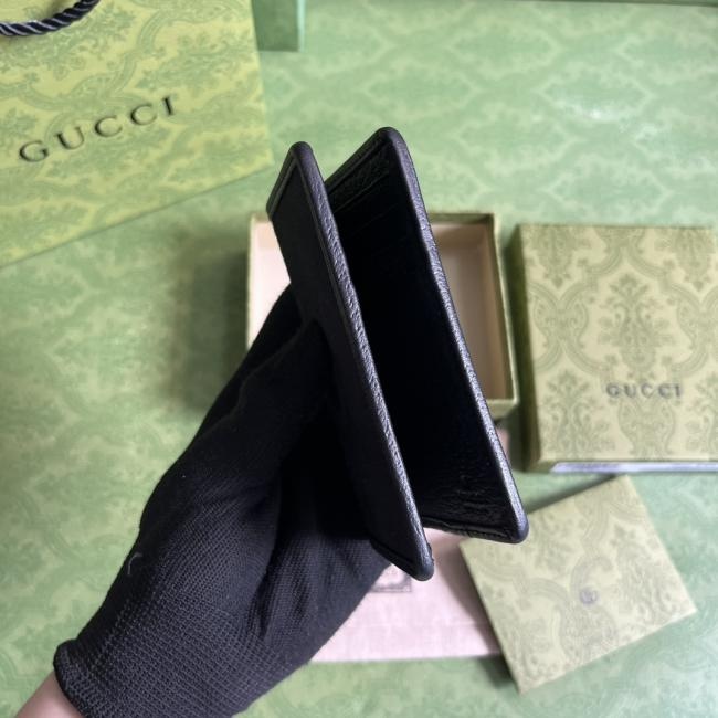 GUCCI 2023春夏系列超级双G卡片夹739511全黑设计