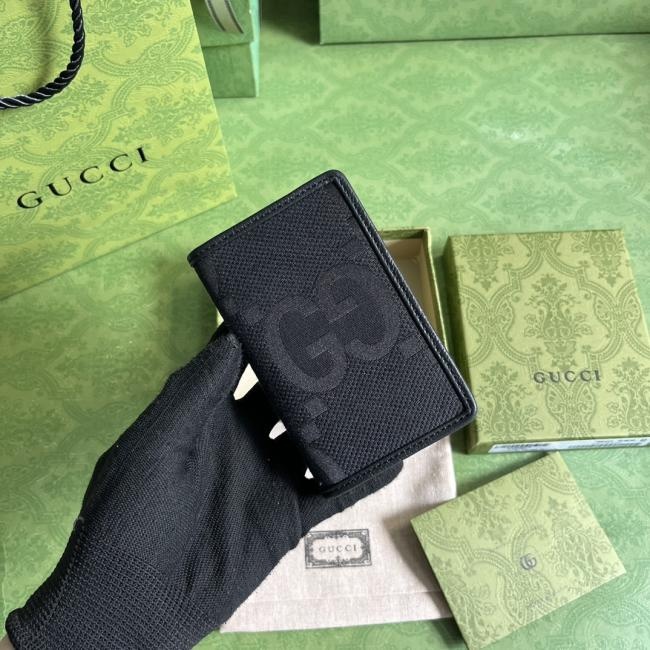 GUCCI 2023春夏系列超级双G卡片夹739511全黑设计