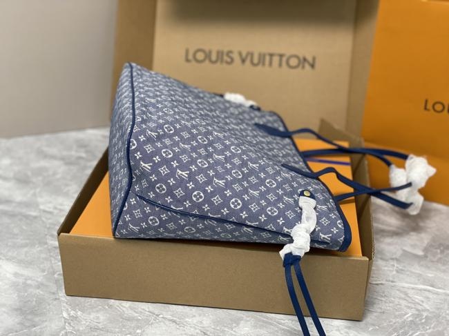 LV M40995蓝色牛仔布购物袋系列Neverfull经典手袋