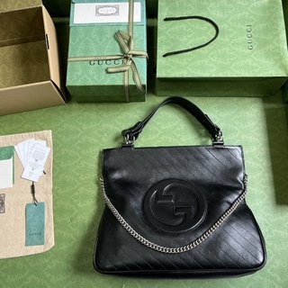 Gucci Blondie系列中号托特包 751516 黑色原厂皮