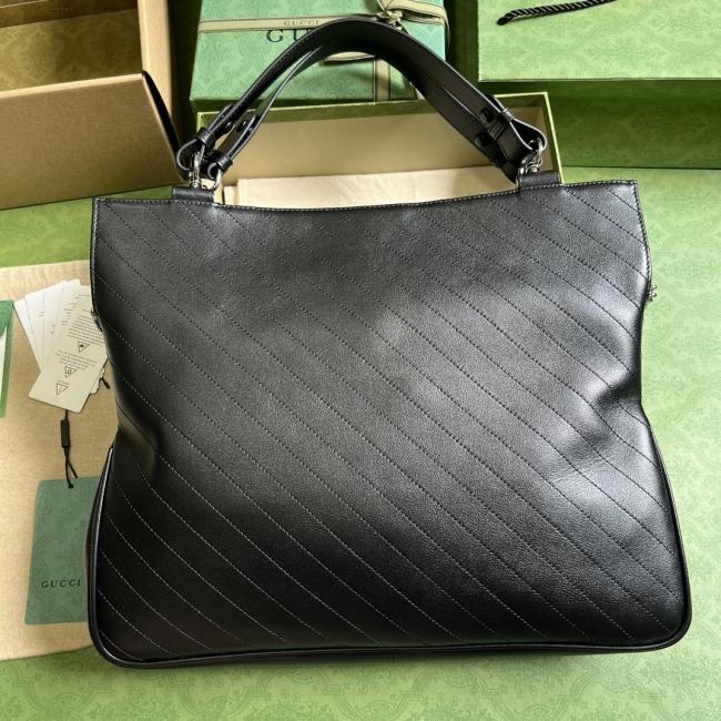 Gucci Blondie系列中号托特包 751516 黑色原厂皮