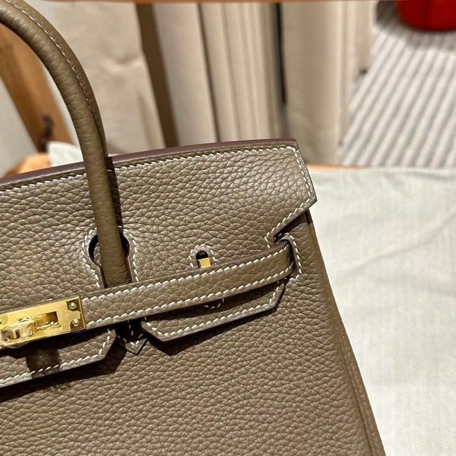 Hermès Handmade Birkin 25cm CK18 Etoupe Togo Gold