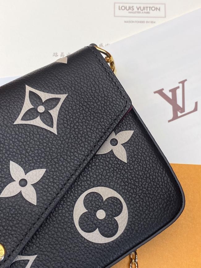 LV Monogram Empreinte Poch Félicie 链条包，手拿包和肩背包两用