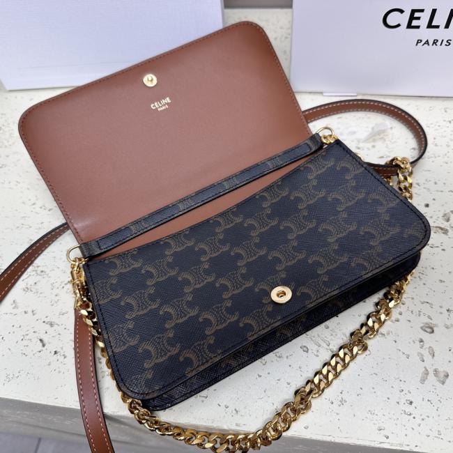 Celine MultiPochette TRIOMPHE CANVAS 迷你牛皮革手袋10L972